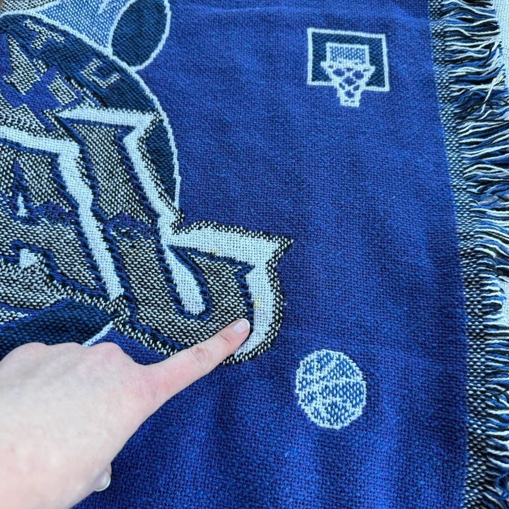 Utah Jazz Vintage Baby Blanket Teddy Bear Design 35 x 49 Inches